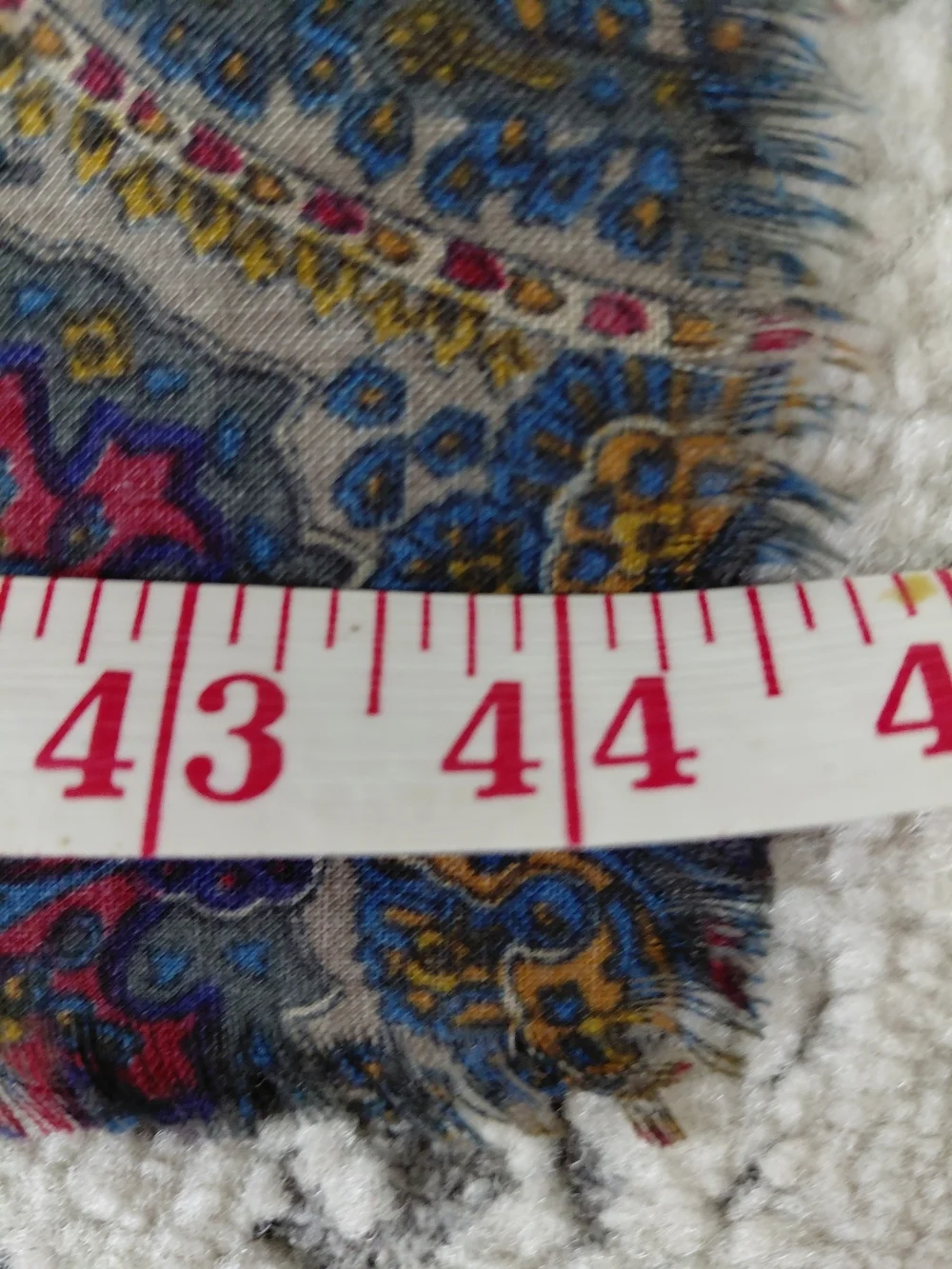 Vintage Paisley Wool Feel Shawl Wrap Scarf Fringe Edge Boho Colorful 44